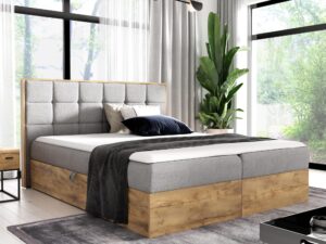 miniaturka Drewniane Łóżko Kontynentalne BRAGA 1