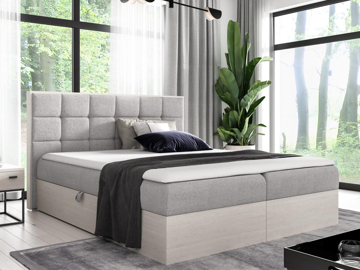 Łóżko Tapicerowane BRAGA 1 w Odcieniu Nordic Teak