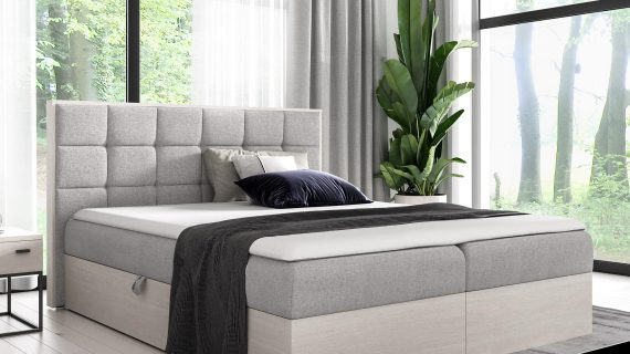 Łóżko Tapicerowane BRAGA 1 w Odcieniu Nordic Teak