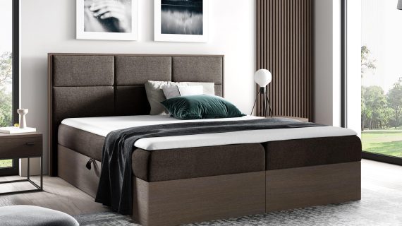 miniaturka Nowoczesne Łóżko Kontynentalne BRAGA 2 Ciemny Dąb