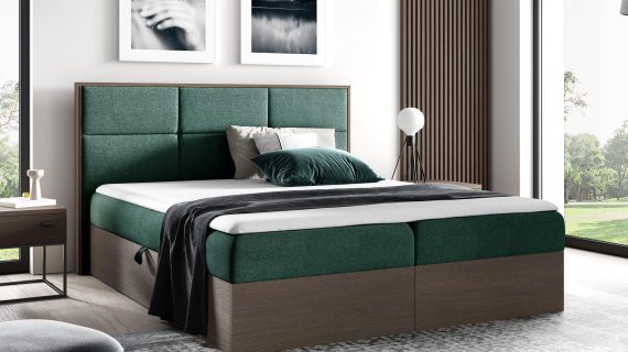 miniaturka Nowoczesne Łóżko Kontynentalne BRAGA 2 Ciemny Dąb