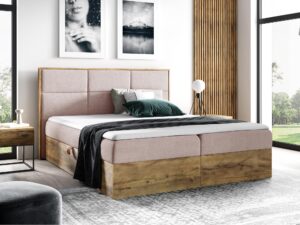 miniaturka Łóżko Kontynentalne BRAGA 2 z Drewna Naturalnego