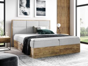 miniaturka Łóżko Kontynentalne BRAGA 2 z Drewna Naturalnego