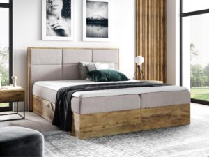 miniaturka Łóżko Kontynentalne BRAGA 2 z Drewna Naturalnego