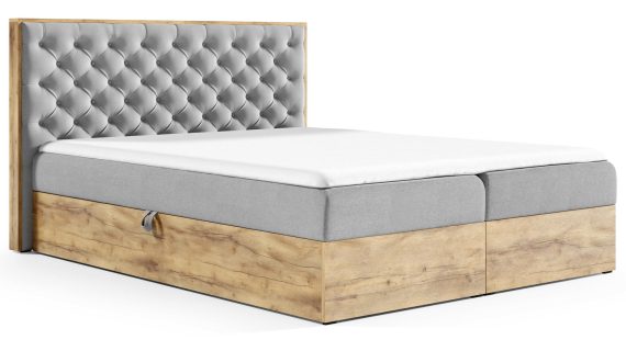 Pikowane Łóżko Drewniane BRAGA 3