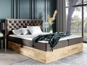 miniaturka Pikowane Łóżko Drewniane BRAGA 3