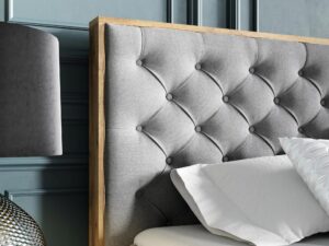 miniaturka Pikowane Łóżko Drewniane BRAGA 3