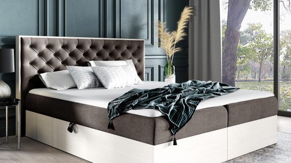 miniaturka Klasyczne Łóżko Tapicerowane BRAGA 3 z Pikowaniem