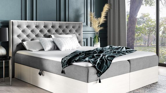 miniaturka Klasyczne Łóżko Tapicerowane BRAGA 3 z Pikowaniem