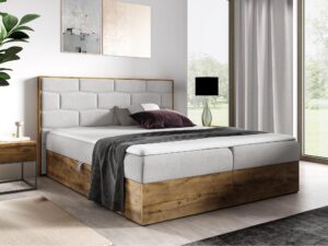 miniaturka Nowoczesne Łóżko CORSO z Drewnianymi Detalami