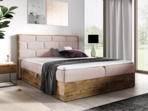 miniaturka Nowoczesne Łóżko CORSO z Drewnianymi Detalami