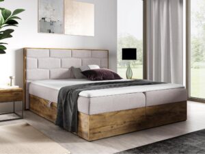 miniaturka Nowoczesne Łóżko CORSO z Drewnianymi Detalami