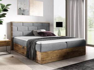 miniaturka Nowoczesne Łóżko CORSO z Drewnianymi Detalami