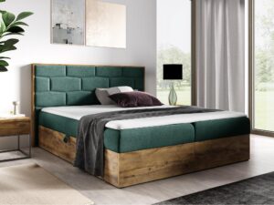 miniaturka Nowoczesne Łóżko CORSO z Drewnianymi Detalami