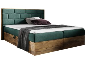 Nowoczesne Łóżko CORSO z Drewnianymi Detalami