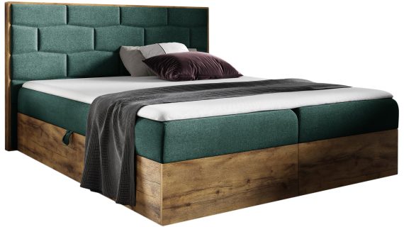 Nowoczesne Łóżko CORSO z Drewnianymi Detalami