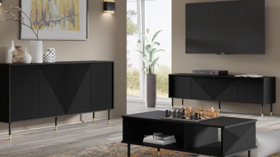 miniaturka Szafka RTV Cora 180 cm z Ozdobnymi Frontami