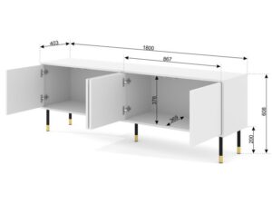 miniaturka Szafka RTV Cora 180 cm z Ozdobnymi Frontami
