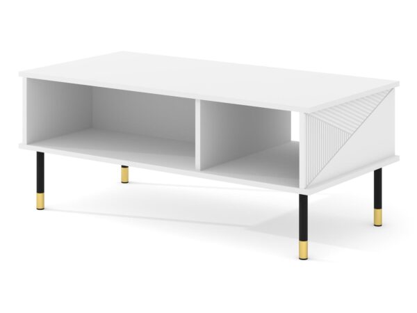 Czarno-biały stolik kawowy ze stylowymi nogami