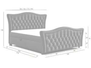 miniaturka Łóżko Tapicerowane Belmondo z Falistym Zagłówkiem