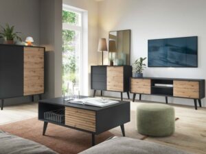 miniaturka Komoda Wierzba 104cm Elegancja w Kolorze Dąb i Czarny