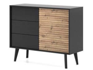 miniaturka Komoda Wierzba 104cm Elegancja w Kolorze Dąb i Czarny