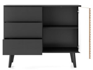 miniaturka Komoda Wierzba 104cm Elegancja w Kolorze Dąb i Czarny