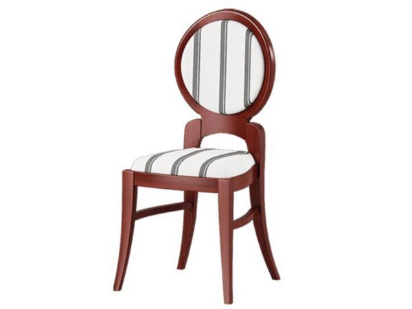 Krzesło z zaokrąglonym oparciem i pasami w stylu angielskim
