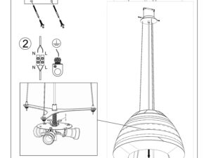 miniaturka Żyrandol Tradycyjny Tkanina Szkło RAYO 60