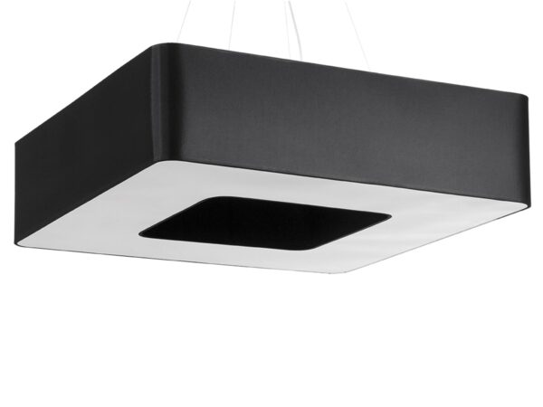 Czarna lampa LED kwadratowa z wycięciem i podświetleniem dolnym