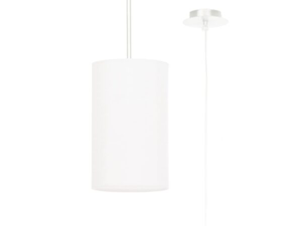 Lampa wisząca biała z perforowanym kloszem, styl skandynawski