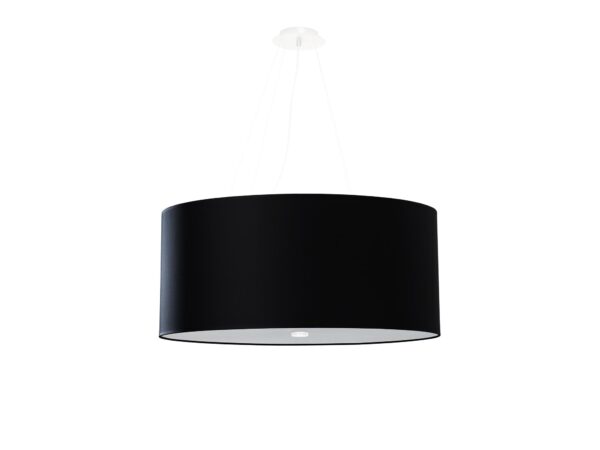 Lampa pierścieniowa LED czarna z białym spodem i zawieszeniem