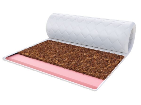 Materac z różową pianką i wkładem kokosowym do naturalnej sypialni