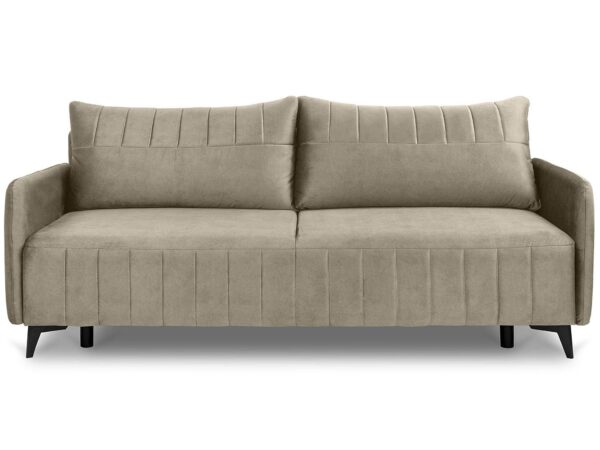 Sofa piaskowa z przeszyciem i prostym designem do nowoczesnego salonu