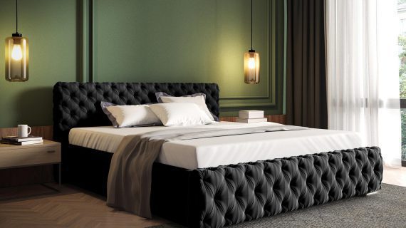 miniaturka Nowoczesne Łóżko MATIAS Tapicerowane do Sypialni