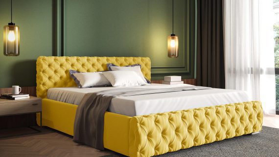 miniaturka Nowoczesne Łóżko MATIAS Tapicerowane do Sypialni