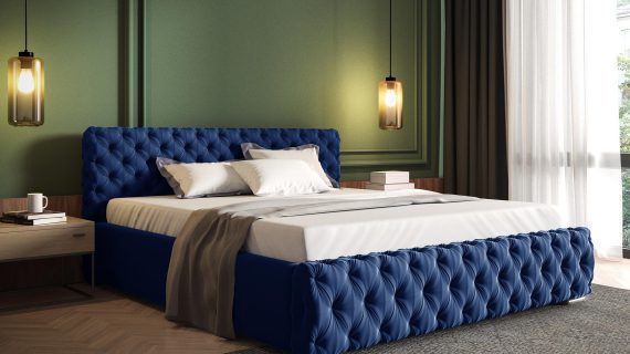 miniaturka Nowoczesne Łóżko MATIAS Tapicerowane do Sypialni