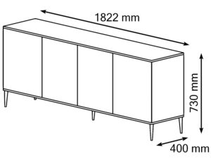miniaturka Komoda Castellano Elegancka z Frezowanymi Bokami