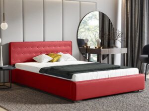 miniaturka Szare Łóżko LATTE Tapicerowane w Luksusowym Stylu