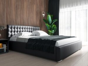 miniaturka Łóżko SANTAG Tapicerowane z Pikowanym Zagłówkiem