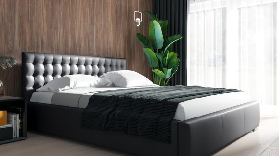 miniaturka Łóżko SANTAG Tapicerowane z Pikowanym Zagłówkiem