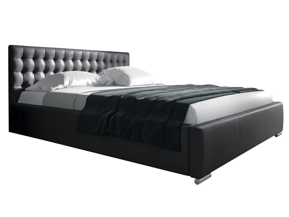 Łóżko SANTAG Tapicerowane z Pikowanym Zagłówkiem