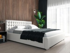 miniaturka Łóżko SANTAG Tapicerowane z Pikowanym Zagłówkiem