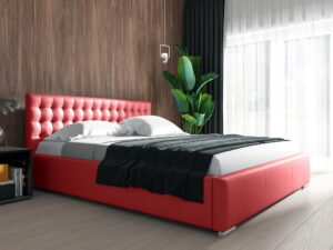 miniaturka Łóżko SANTAG Tapicerowane z Pikowanym Zagłówkiem