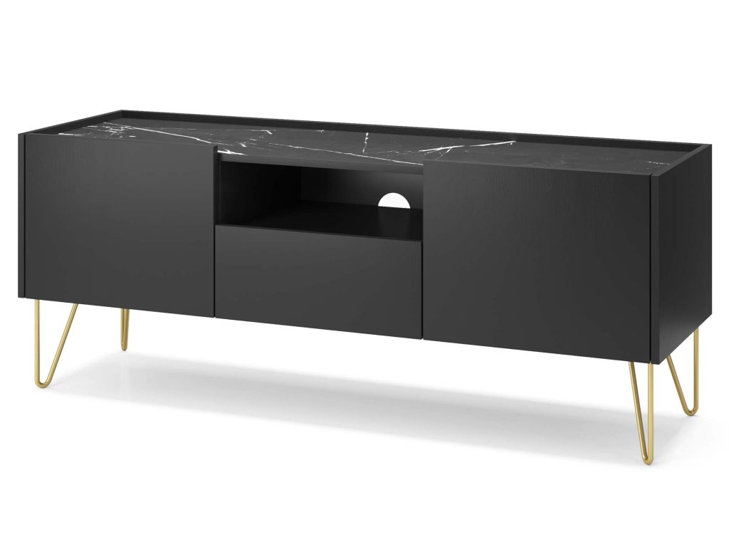 Szafka RTV Harmonia z Pozłacanymi Nóżkami