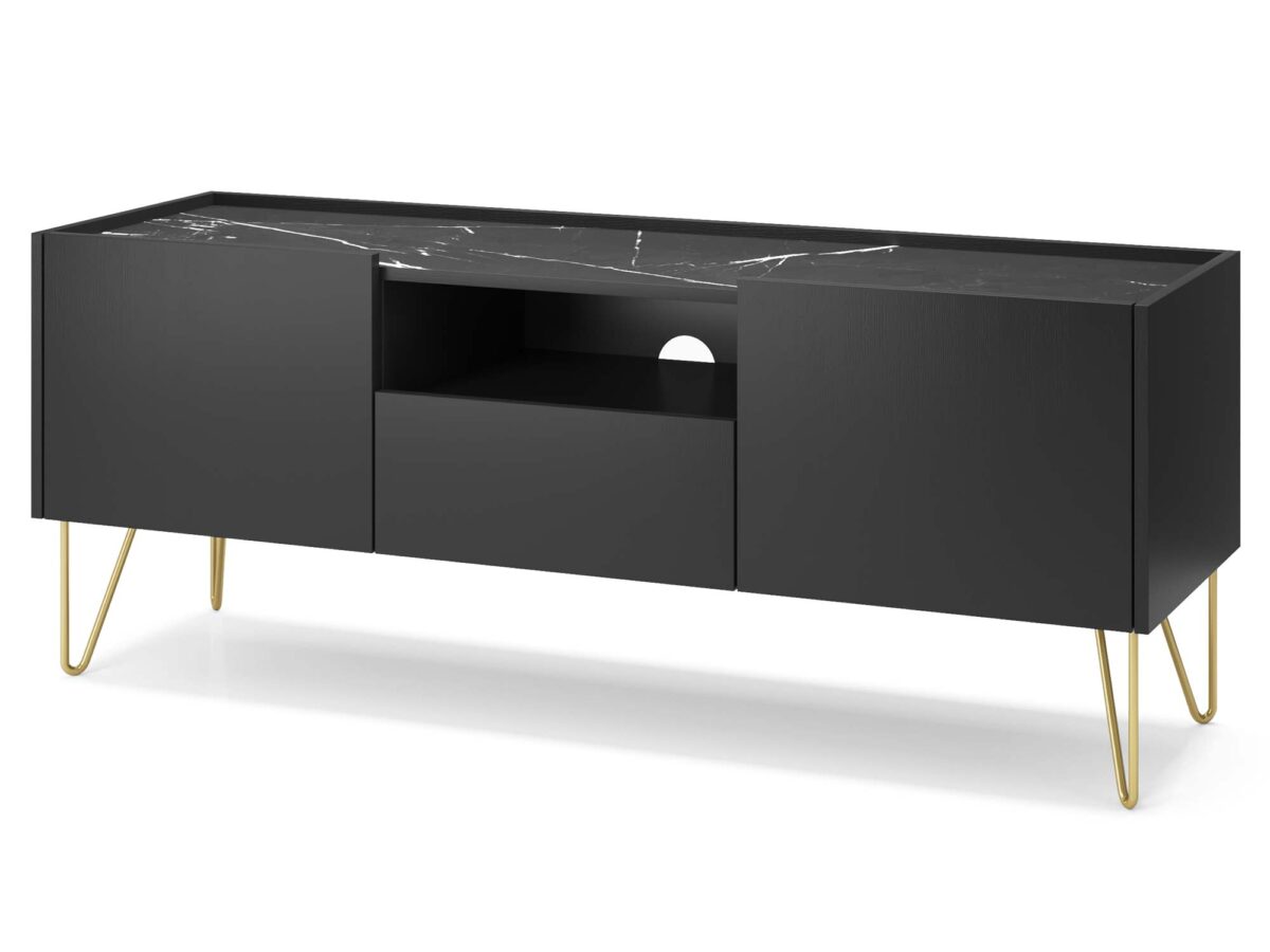 Szafka RTV Harmonia z Pozłacanymi Nóżkami