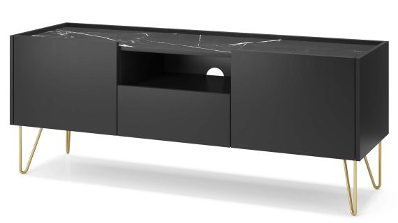 Szafka RTV Harmonia z Pozłacanymi Nóżkami
