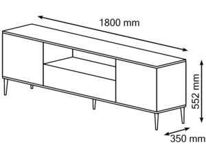 miniaturka Szafka RTV Castellano Dwudrzwiowa z Otwartą Półką