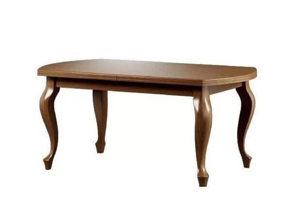 Owalny stół z giętymi nogami w stylu pałacowym, drewno orzech