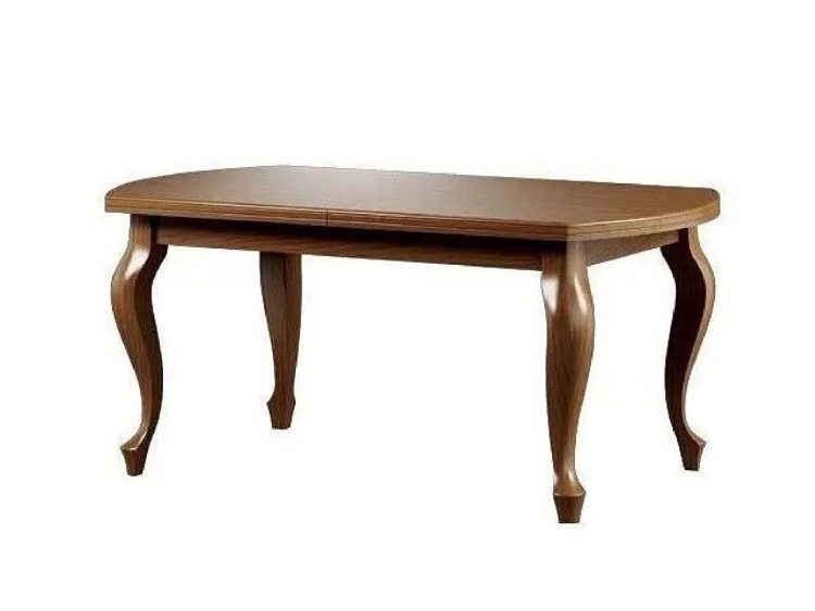 Owalny stół z giętymi nogami w stylu pałacowym, drewno orzech